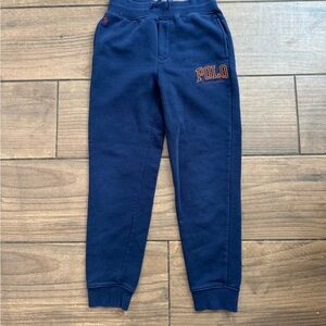 Polo by Ralph Lauren Kids Blue Joggers with Orange Logo
